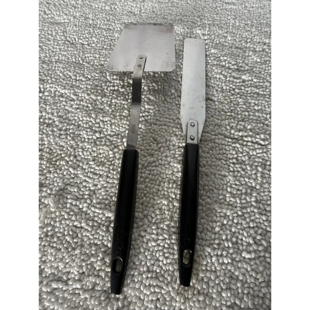Vintage Stainless Steel Spatula and Spreader Set Vegetable Pattern Made in USA